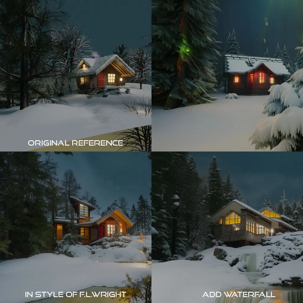 AI-enhanced render of my cabin model