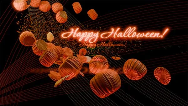 Halloween pumpkin scene rendered in Blender
