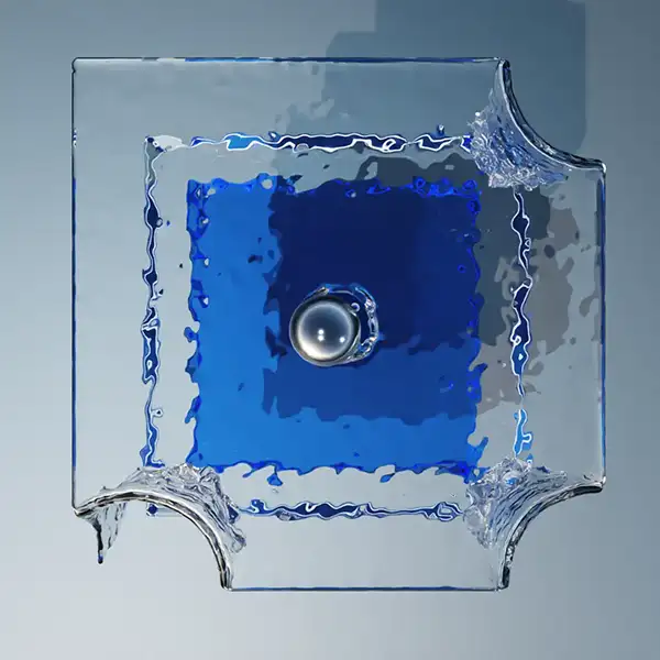 A fluid simulation from a different camera angle