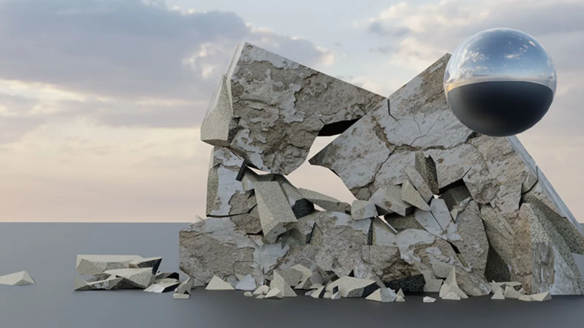 Rigid body destruction render
